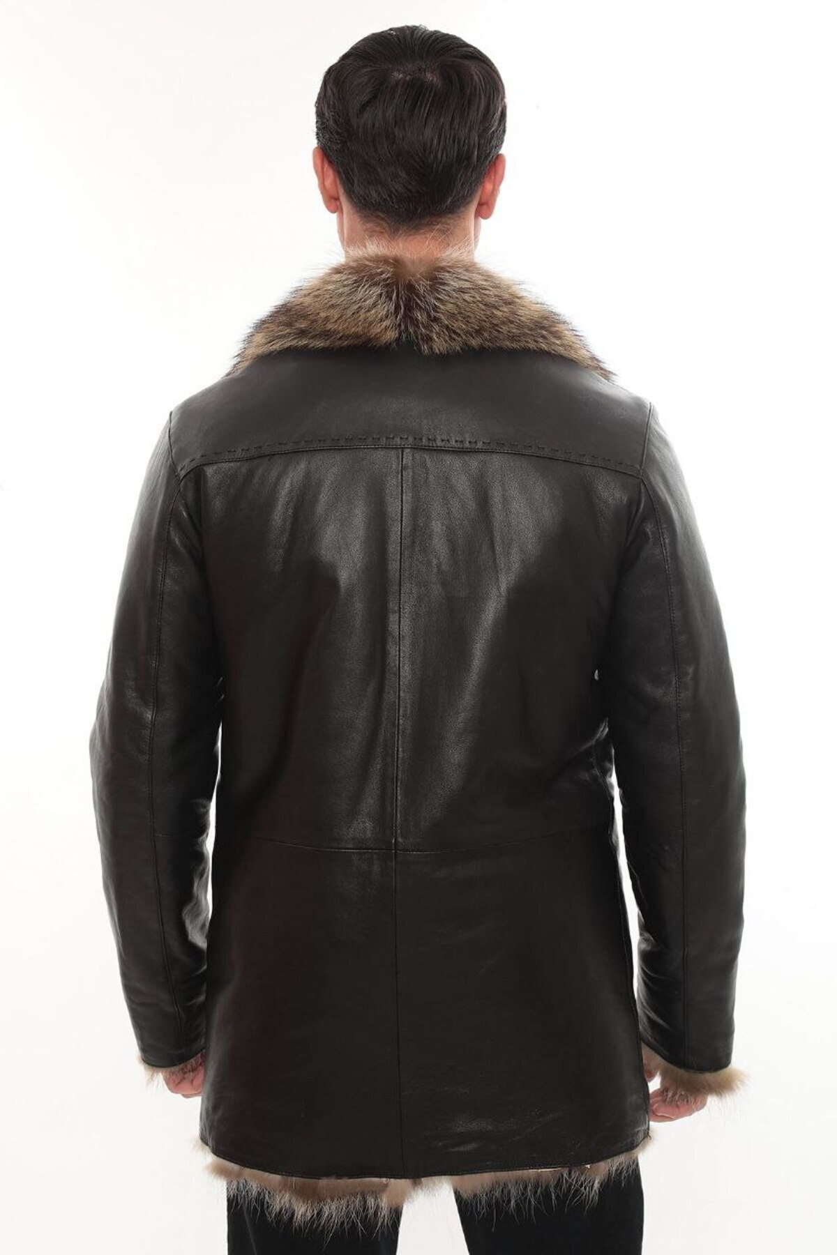 Fatih Deri Baba Modeli Kürk Mont görsel 5