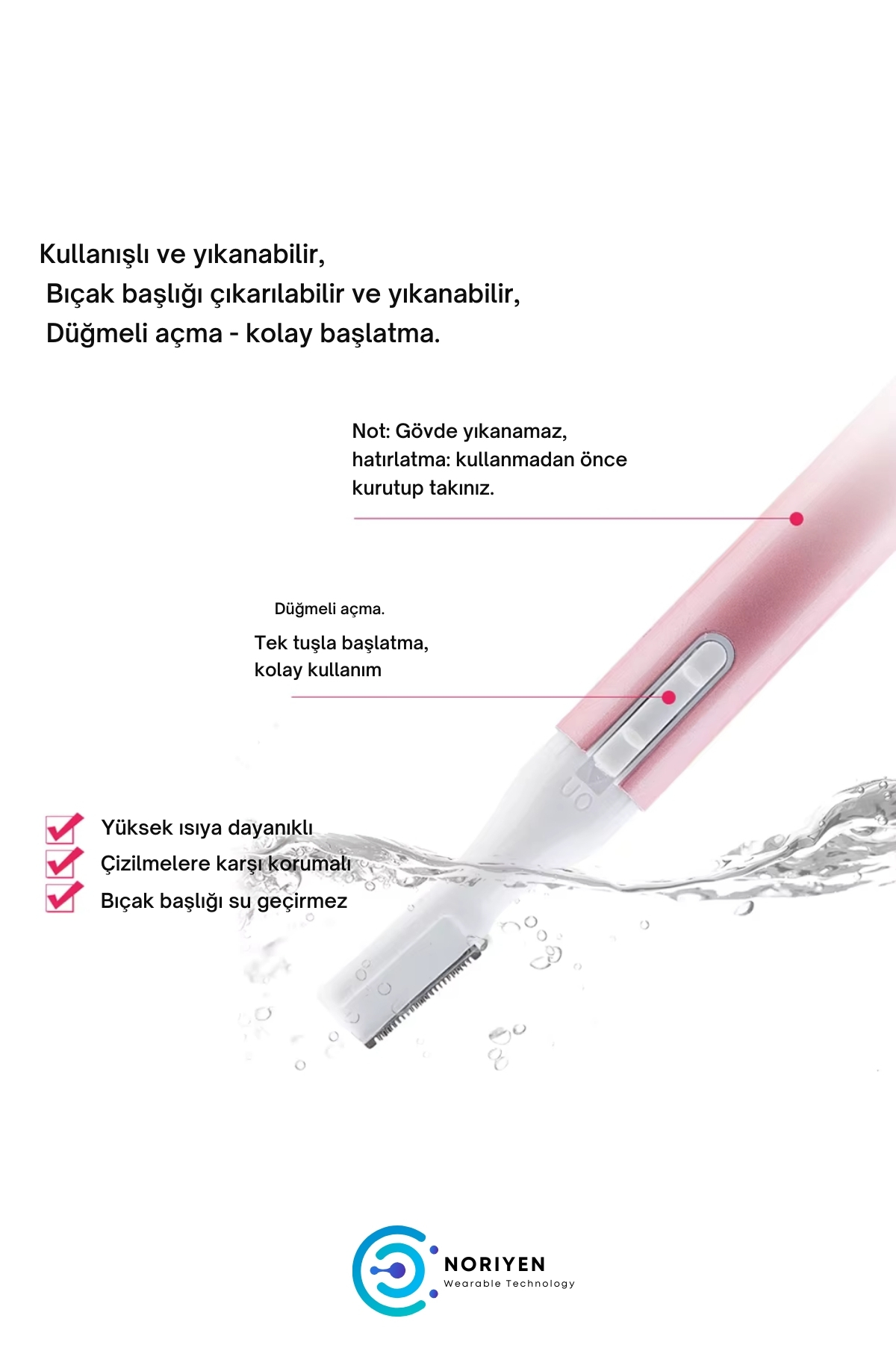 Premium Özel Seri Pilli Burun Kıl Alma Sakal Düzeltme Kaş Bıyık Kulak Burun Kılı Temizleme Makinesi