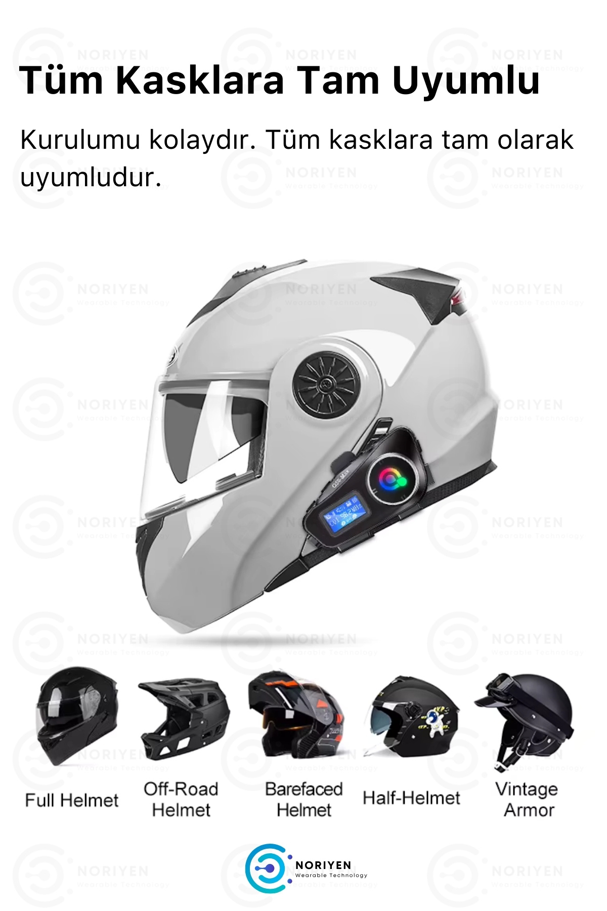 Yeni Nesil Motosiklet Kask Interkom Mikrofonlu Gürültü Engelleyici 500M Q58 Max Bluetooth Kulaklık