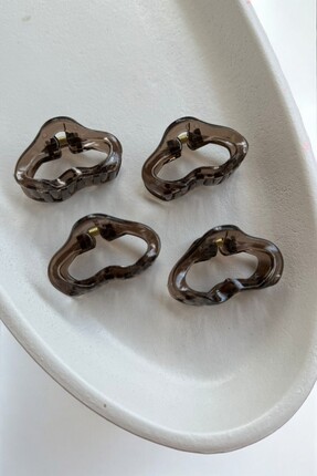 MUTENA 4 Adet Minik 4 cm Mandal Toka Kahve - Oval Kıskaçlı Mandal Toka Kadın ...