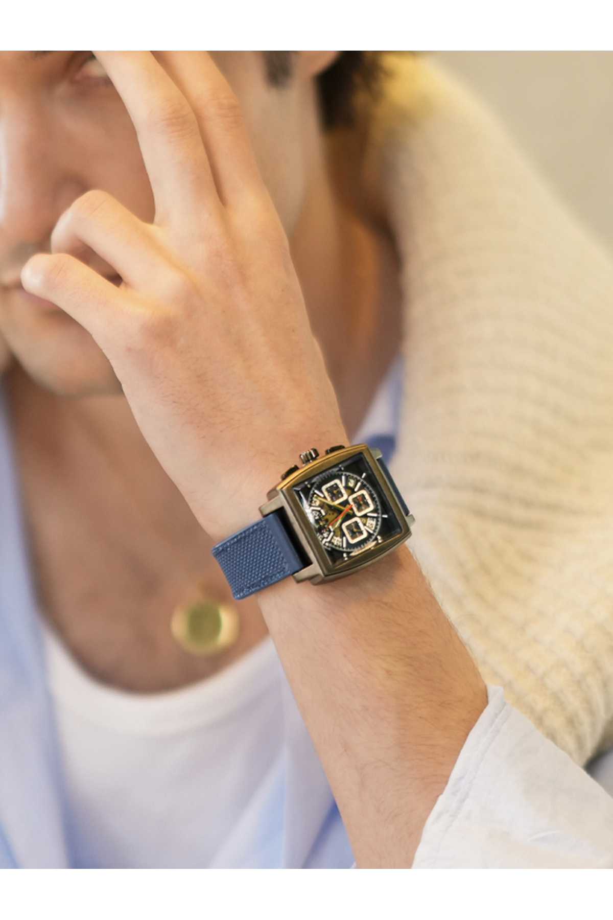 ساعت مچی مردانه بند سیلیکونی آبی تیره مدل FM11553Dwt-L3، عملکرد اکتیو، ضدآب ۳ اتمسفر