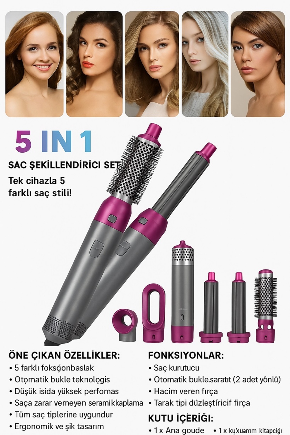 Genel Markalar Yeni Özel Seri Hot Air Styler Saç Şekillendirici Saç Bukle Tarak Saç Maşası