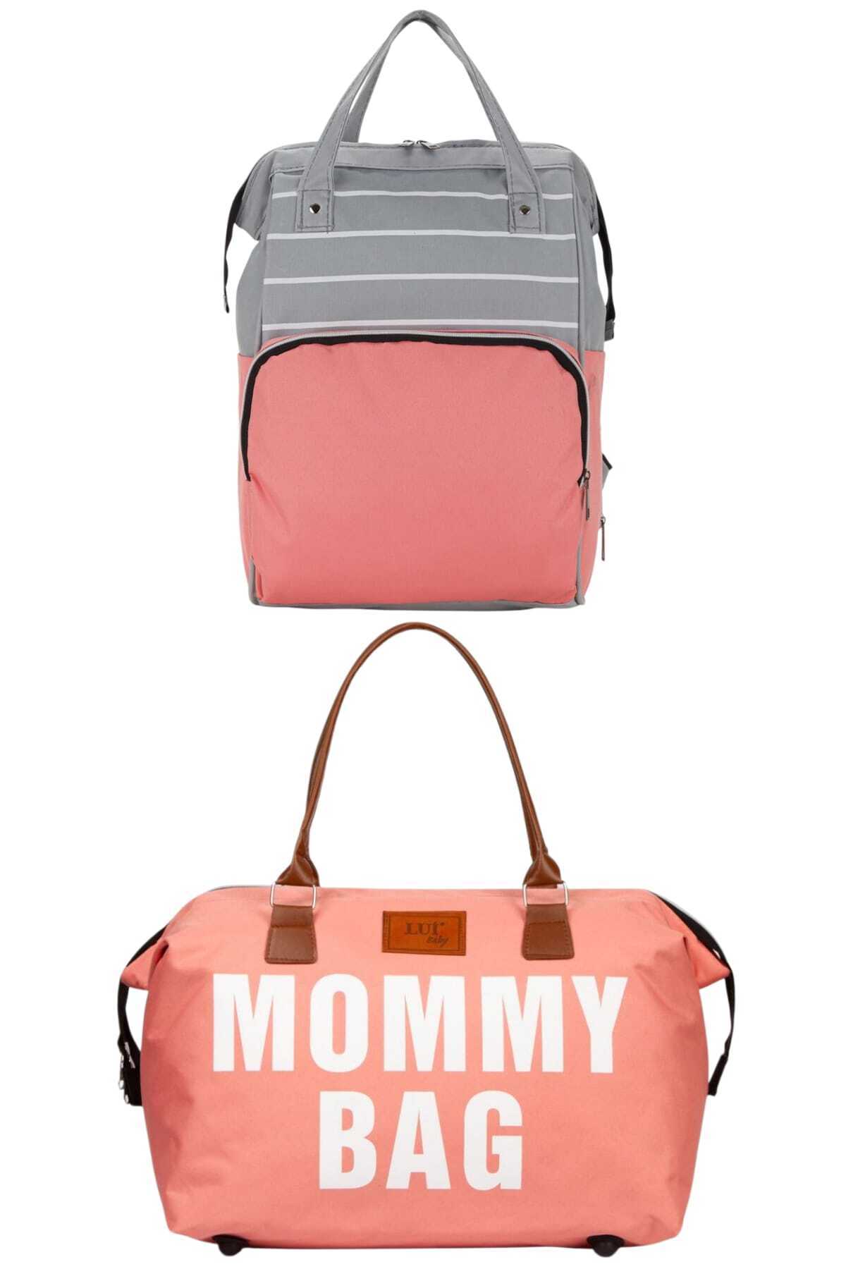 Lui Baby Anne Bebek Bakım Sırt Çantası Askı Aparatlı Ve Mommy Bag Omuz Çantası 2'li Set