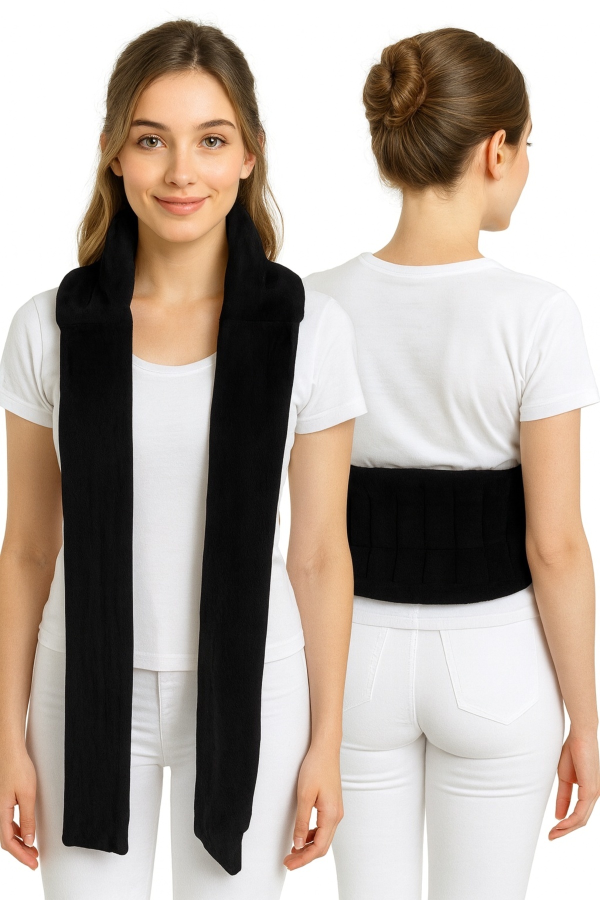 SEVENHİLLS Migrodalgada Isıtılabilen Regl Kemeri,Boyun,Omuzlar,Karın ve Bel için Rahatlatıcı Isıtma Pedi(Siyah)