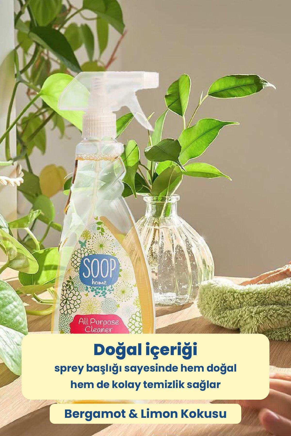 SOOP Home Genel Temizleyici Spreyi | Bitkisel Yağ Bazlı Sabun | 750 ml fotoğrafı 5 (önizleme)