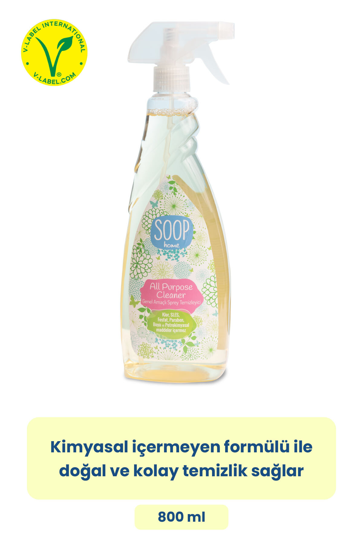 SOOP Home Genel Temizleyici Spreyi | Bitkisel Yağ Bazlı Sabun | 750 ml fotoğrafı 2 (önizleme)