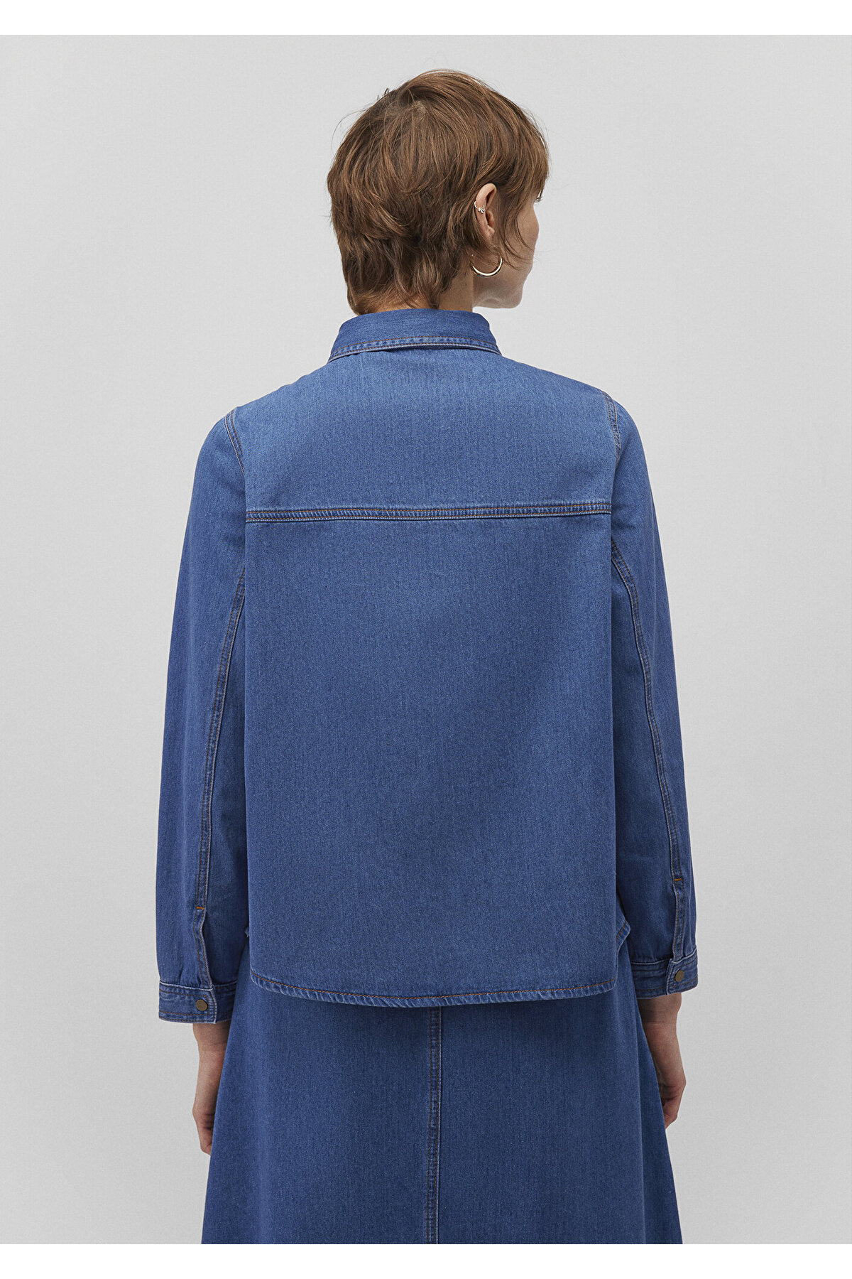 Lacivert Denim Gömlek Regular Fit / Normal Kesim 1210959-85481 — سرمه‌ای — تصویر 4 از 6