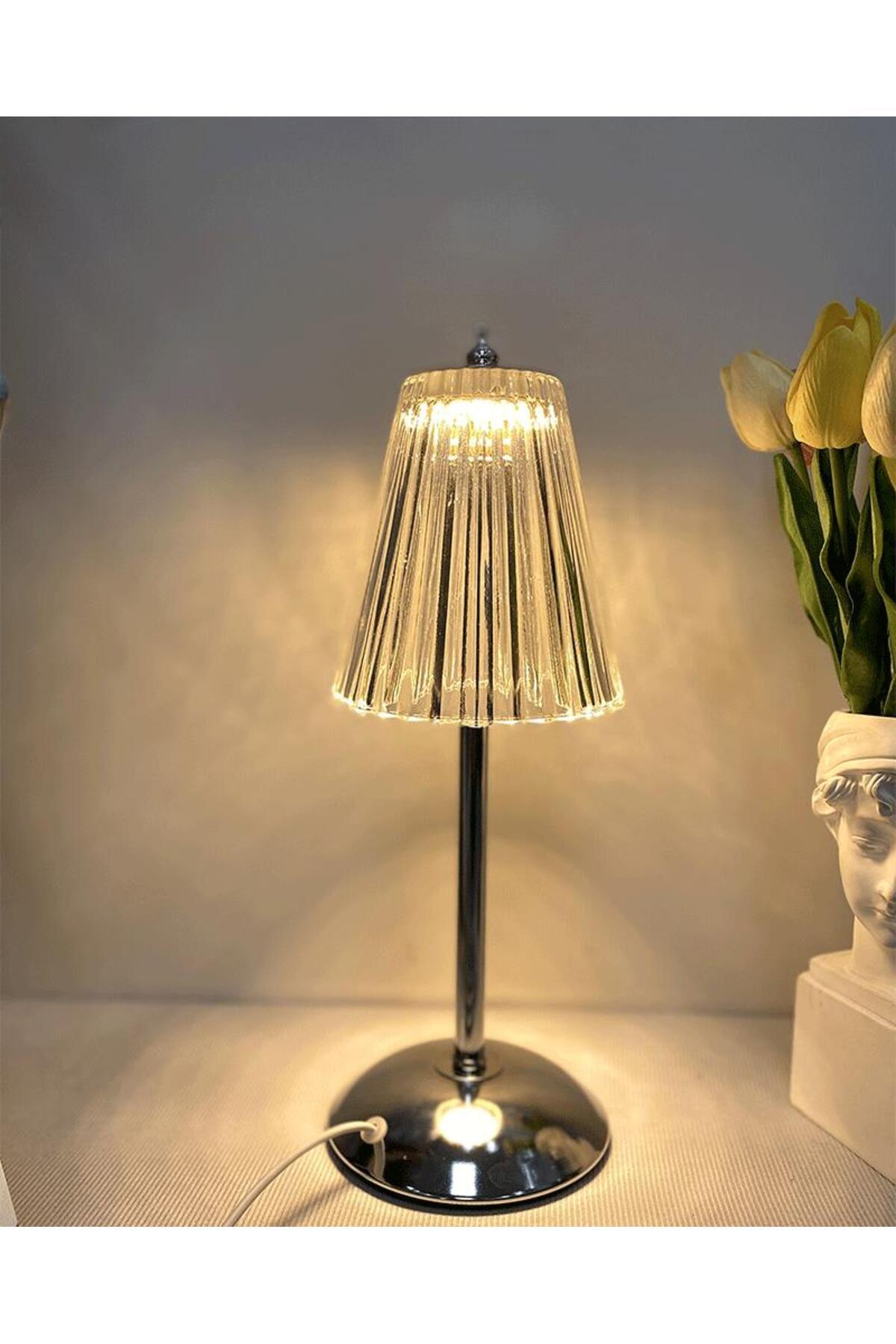 Torima LW-16 Abajur Kristal Elmas Masa Lambası Dokunmatik Romantik Akrilik Led Gece Lambası