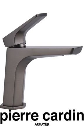 Pierre Cardin Molt Gun Metal Lavabo Armatürü – Şık Tasarımlı Lavabo Bataryası