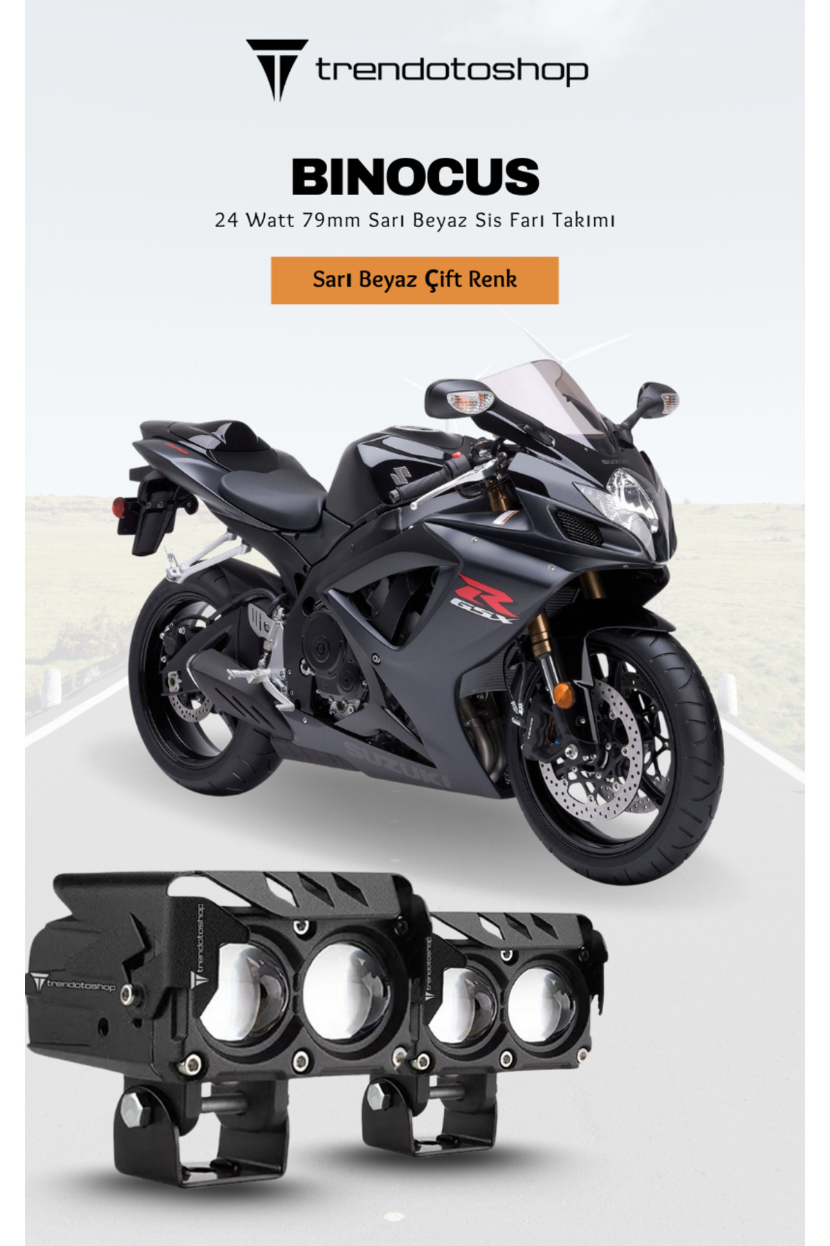 C9 Binocus Çift Renkli Universal Motosiklet Sis Farı Mini Spot Lens Led Far Uyumlu