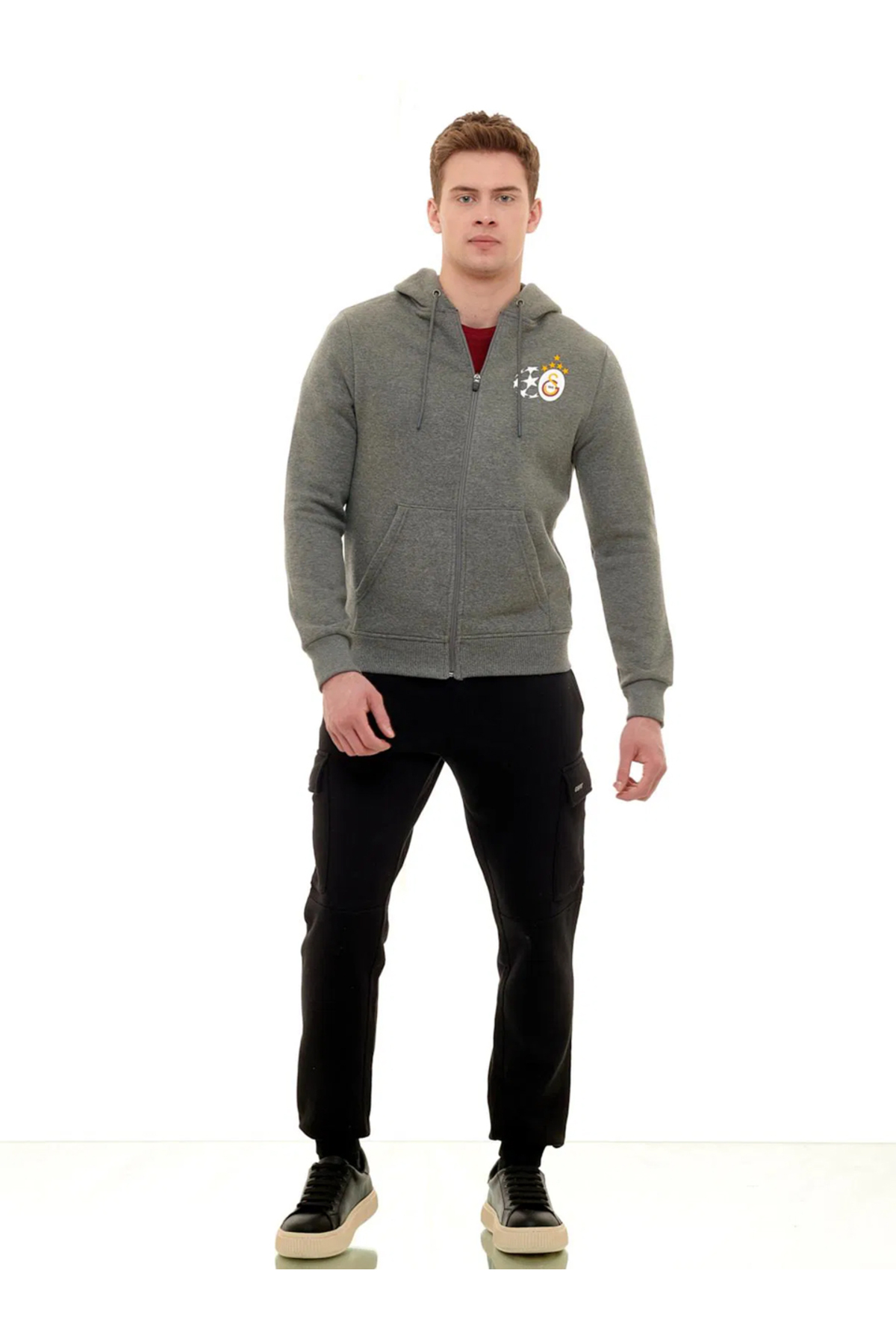 GS Şampiyonlar Ligi UCL Zip Hoodie 230612K — خاکستری — تصویر 2 از 5
