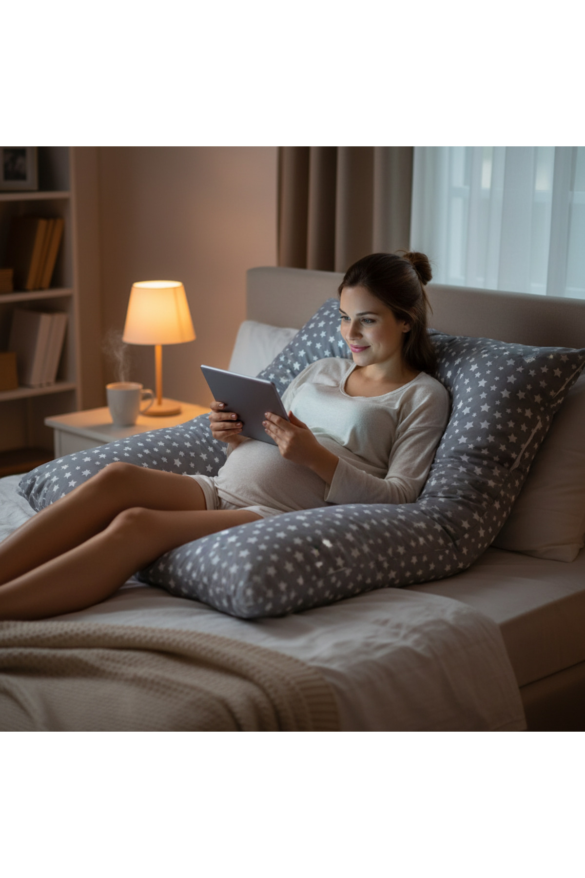 OMZ Çift Taraflı Yıkanabilir Destekli Hamile Yastığı Bacak Arası Yastigi fotoğrafı 3 (önizleme)