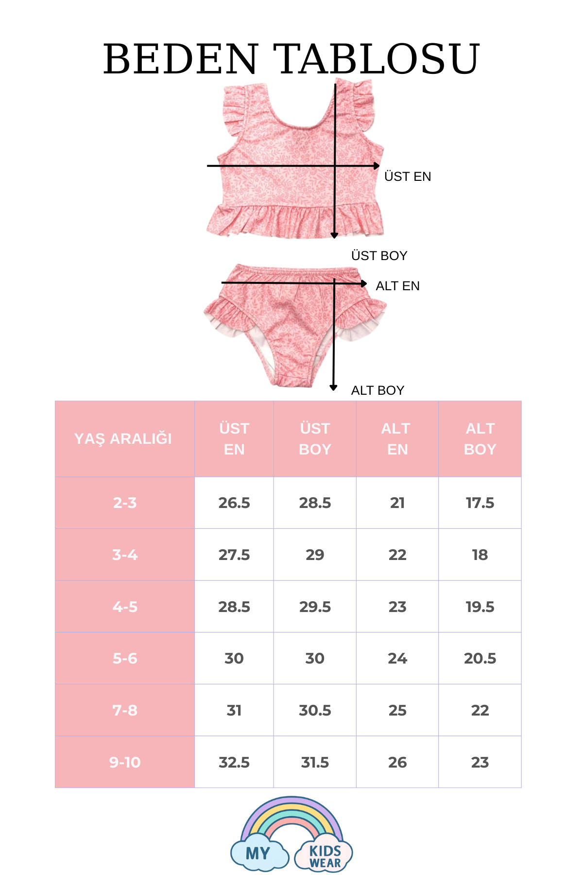 My Kids Wear Kız Çocuk 2 li Mayo Takım fotoğrafı 2 (önizleme)