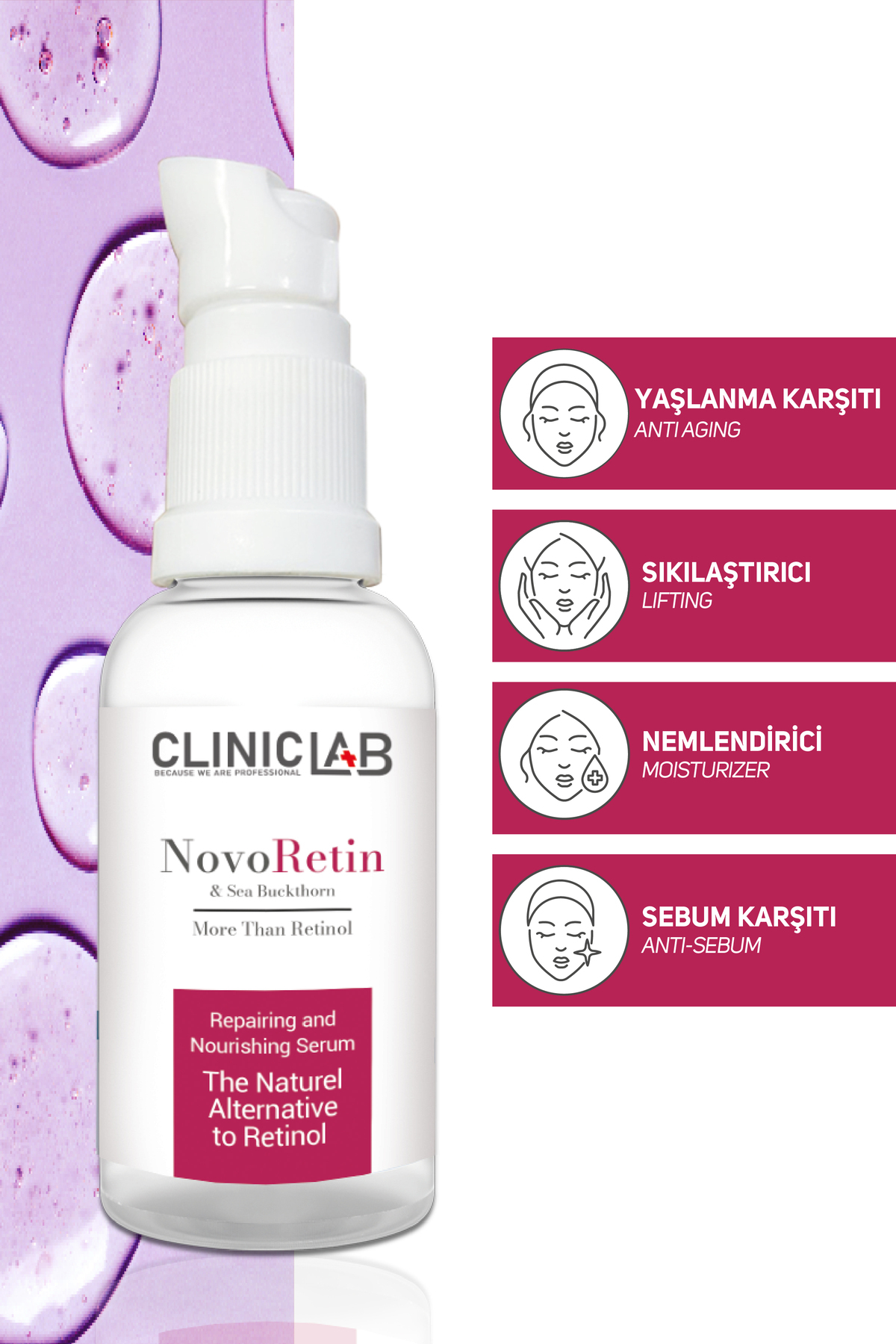 Novoretin %3 Doğal Retinol Içeren Yaşlanma Karşıtı Serum 30 ml — 8684501985961 — تصویر 2 از 6