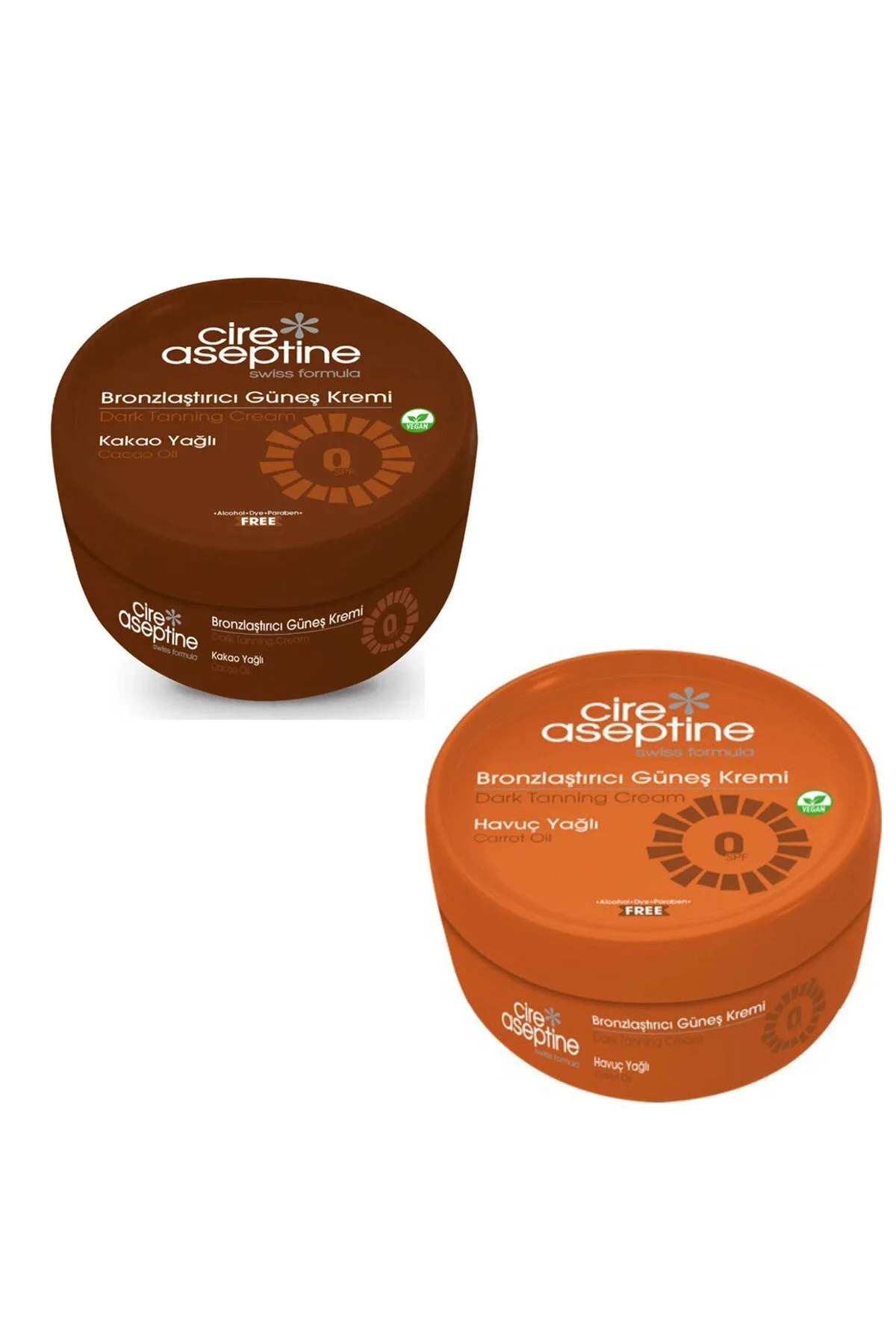 VYRA Bronzlaştırıcı Güneş Kremi Havuç Yağlı 100 ml Kakao Yağlı 100 ml 2 li Set