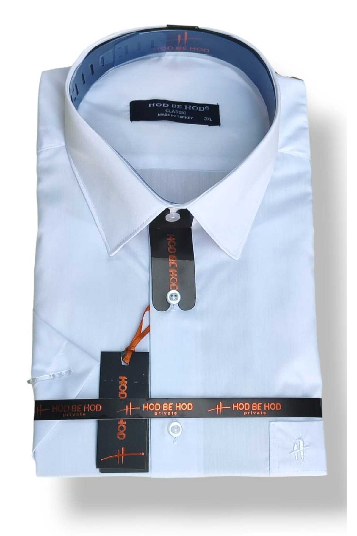 hodbehod ORİJİNAL DÜZ DACRON BÜYÜK BEDEN BATTAL KISA KOL CEPLİ BABA GÖMLEK 2XL,3XL,4XL (ÜST KALİTE ÜRÜN) görsel 3