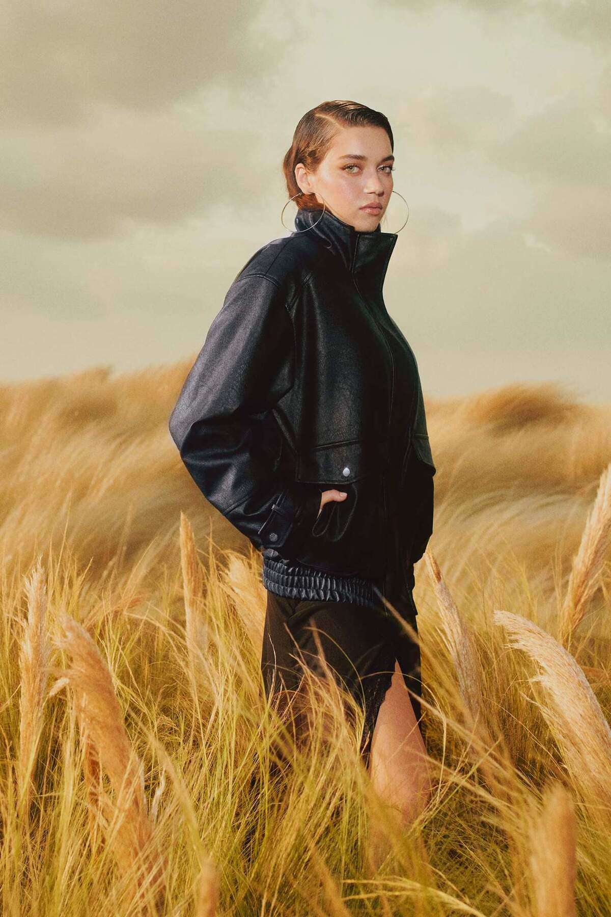 Defacto  Afra x Dad Fit Fermuarlı Suni Deri Mont F5483AX25WN - Görsel 2