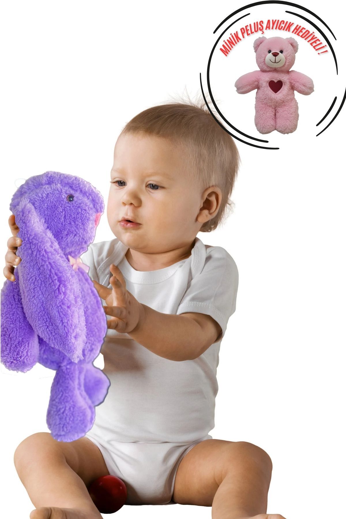 With Bear Gift ! Game And Sleep My Friend Cute Long Ear Bunny Plush Rabbit 65 cm