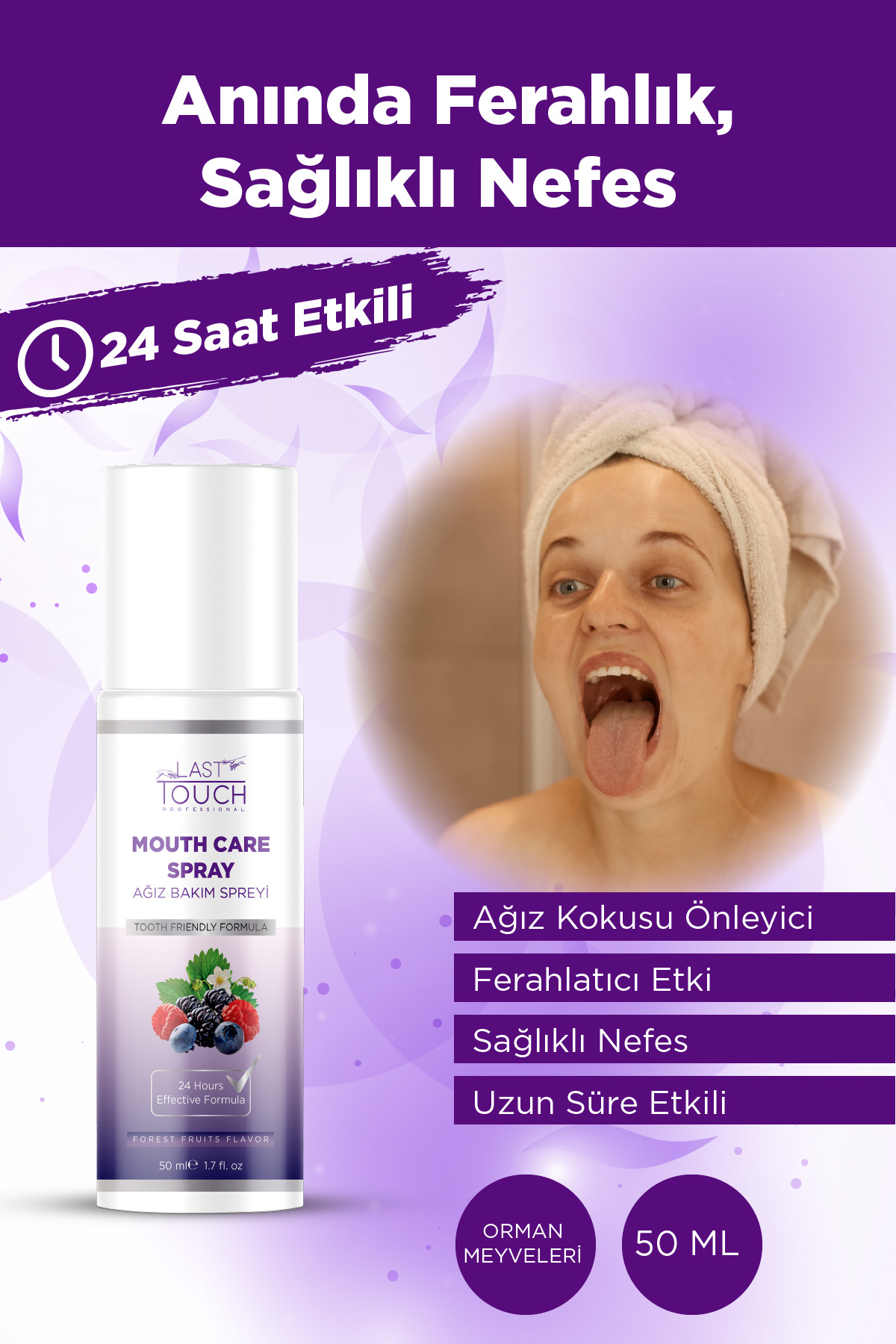 LAST TOUCH Nefes Tazeleyici, Ağız Kokusu Önleyici Sprey 50 ML ( Orman Meyveleri )