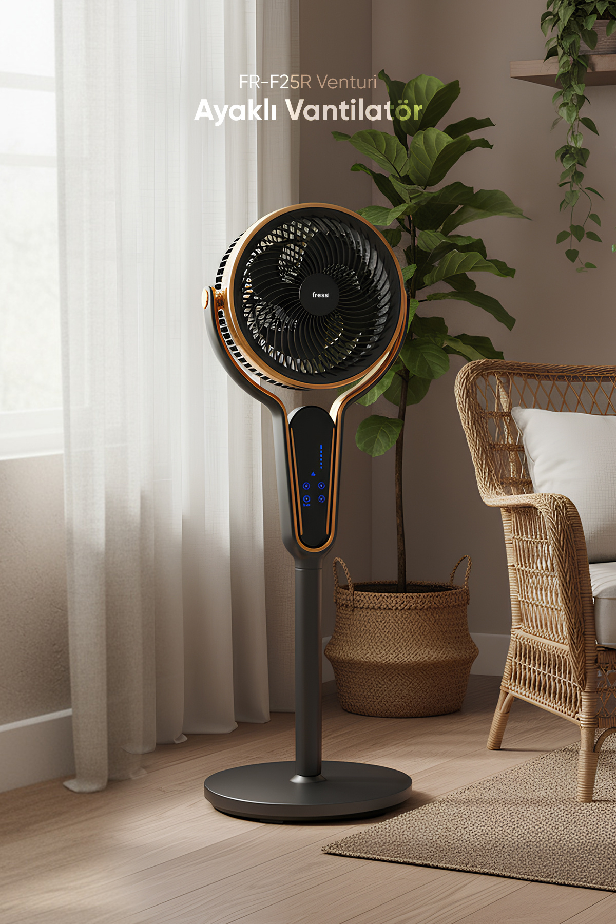 Fressi Ayaklı Vantilatör 3 Kademe Hız Ayarlı Kumandalı FR-F25R Venturi