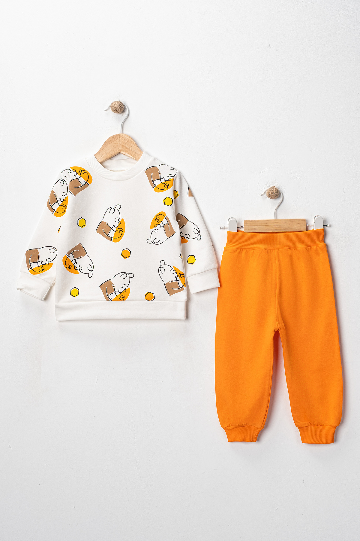 Pırlanta baby Bebek Pamuklu Winnie Baskılı Pijama Takımı - 0-24 Ay fotoğrafı 2 (önizleme)