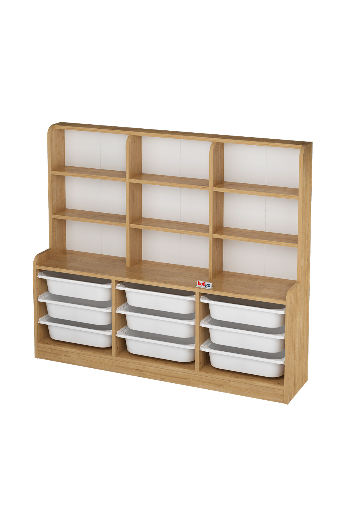 Bofigo 9 Sepetli 9 Raflı Dolap Çok Amaçlı Dolap Oyuncak Dolabı Almina Safir Meşe fotoğrafı 6 (önizleme)