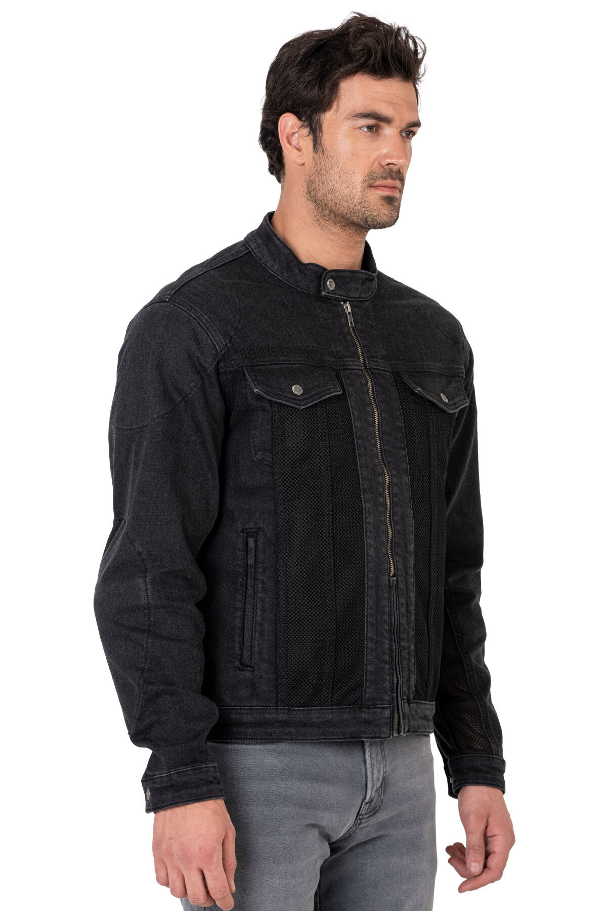 The Biker Jeans Grey Ice Korumalı File Motosiklet Kot Montu Erkek