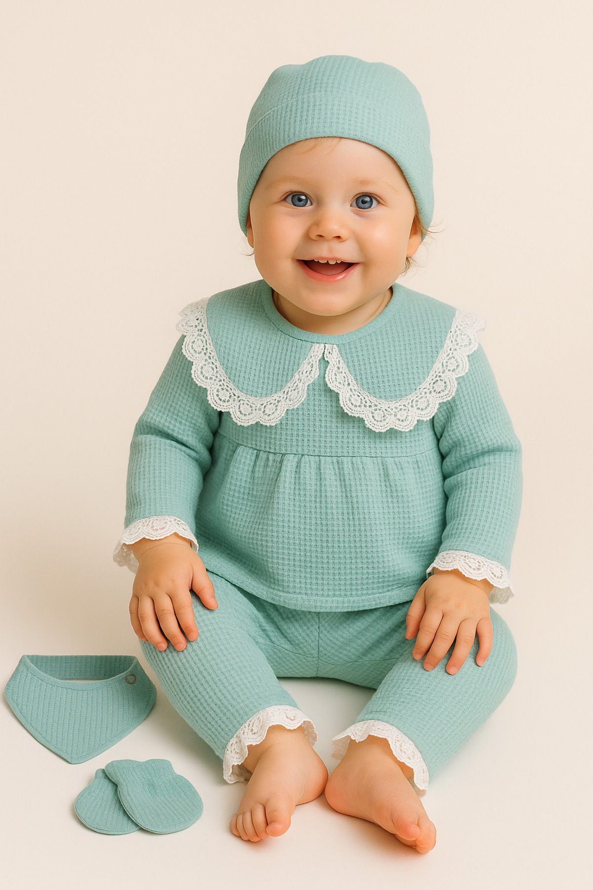 nevrankids Kız Bebek Fistolu Hastane Çıkışı 5'Li Yeni Doğan Seti 0-3 Ay fotoğrafı 5 (önizleme)