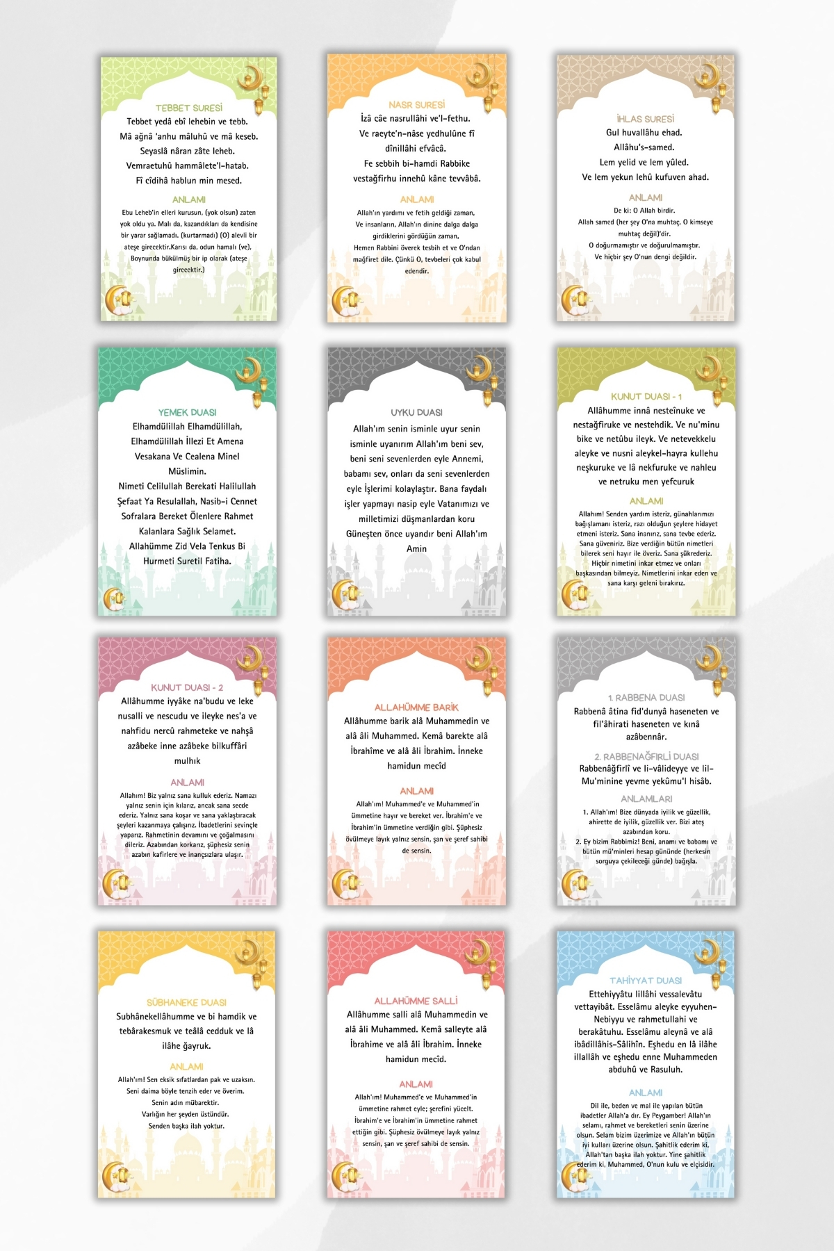 Metranya Dua Sure Ezberleme Kartlarım Çocuklar İçin Sure Dua Ezber Kartları Ramazan Etkinliği Eğitici Kartlar fotoğrafı 2 (önizleme)