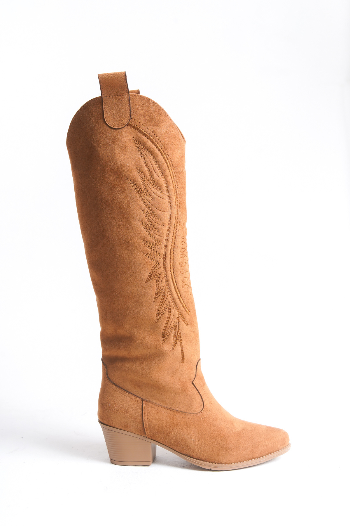 AYS SHOES Kadın Nakışlı Kovboy Western Uzun Çizme görsel 5