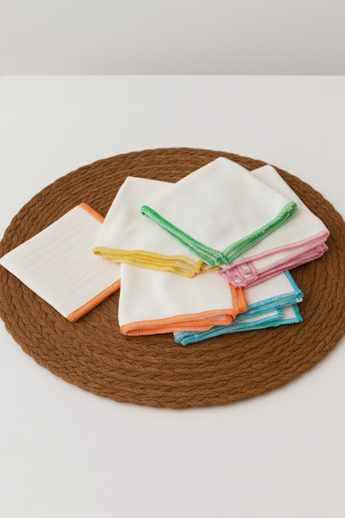 6’lı 24x24 cm Ultra Soft Ağız Mendili – Bebekler ve Günlük Kullanım İçin Yumuşak %100 Pamuk