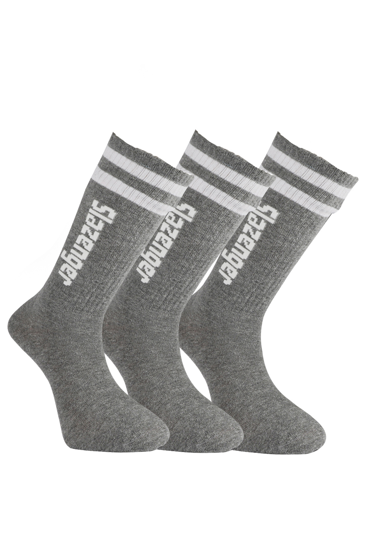 اسلازنگر جوراب‌های ورزشی مردانه جین، بسته ۳ تایی، خاکستری