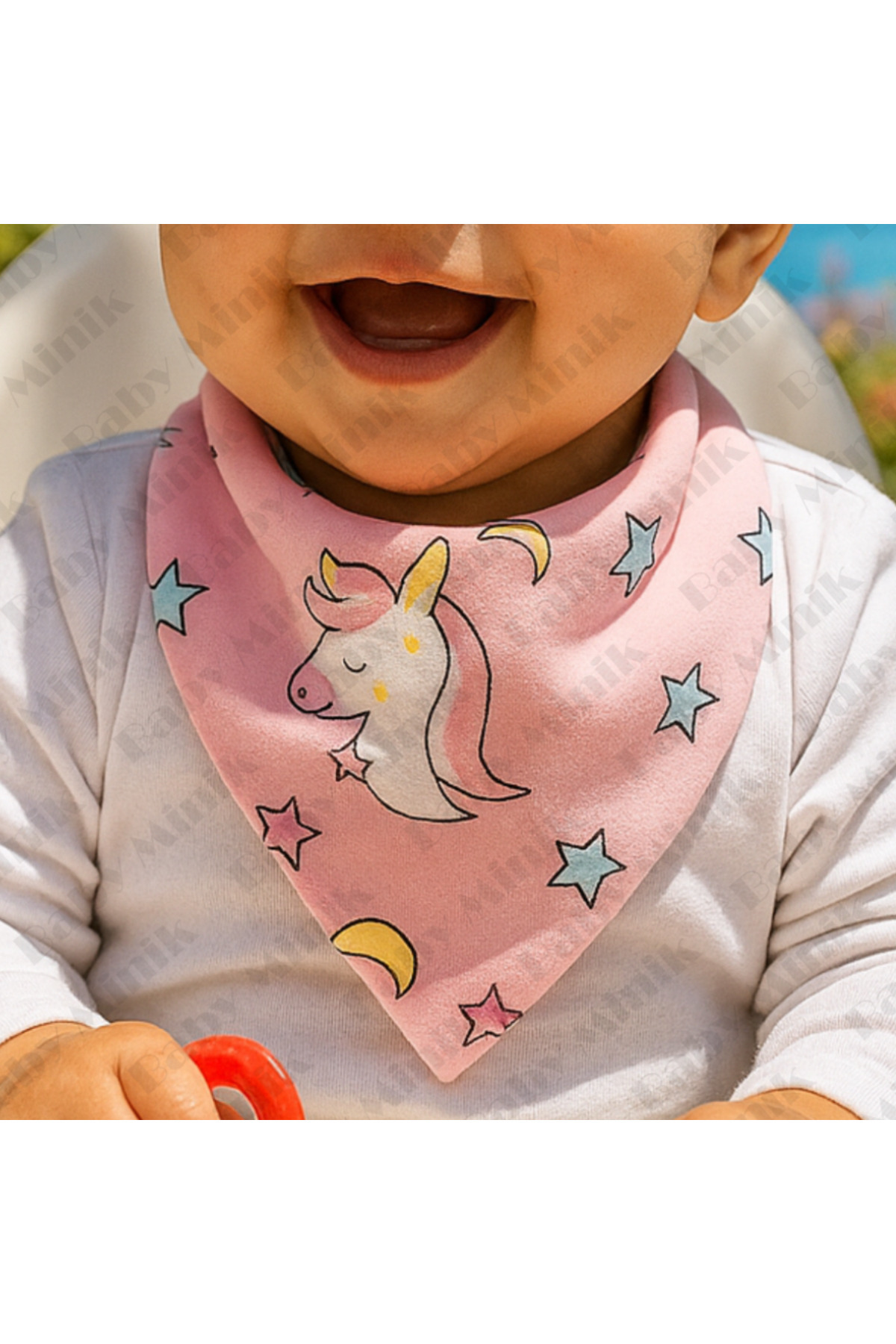 Baby Minik Kız Bebek Üçgen Fular Penye Salya Ve Mama Önlüğü 10 Adet fotoğrafı 2 (önizleme)