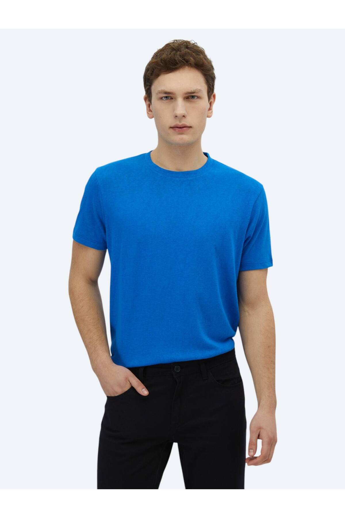 تی‌شرت نخی یقه گرد ساده ساکس Kip