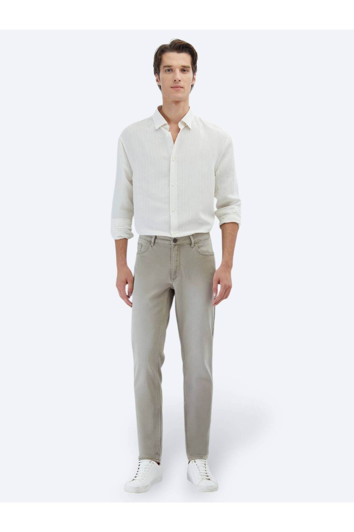 شلوار جین اسلیم فیت سمور یا راسو طرح ترکیبی پنبه Kip