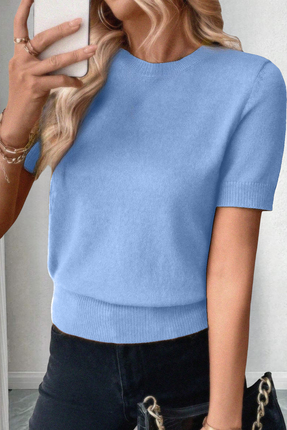 citystyle Kısa Kollu Likralı Bisiklet Yaka Bebe Mavisi Bluz