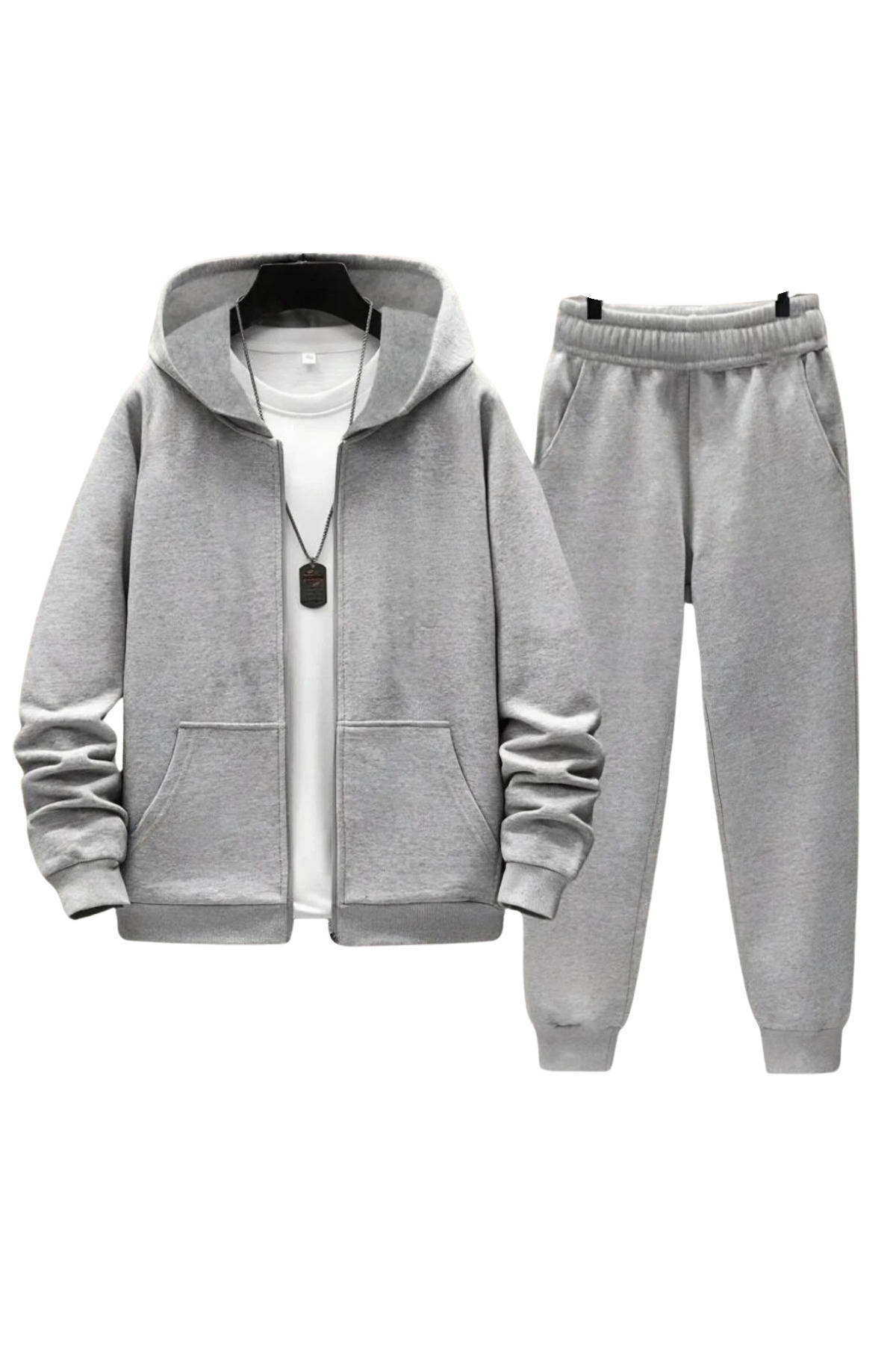 DEEPSENSE Pánská zimní souprava s horním dílem na zip Mikina Tepláky Běžné Denní Školní Sportovní