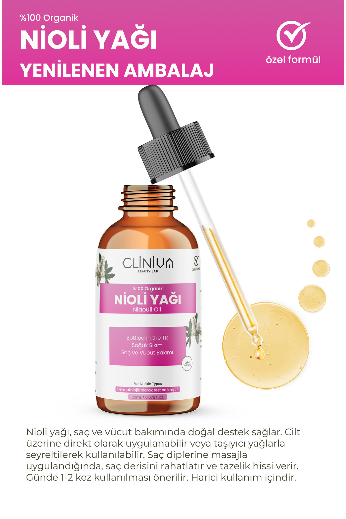 Nioli Yağı %100 Saf Uçucu + Antiseptik & Solunum Rahatlatıcı 20 ml (Niaouli Oil)