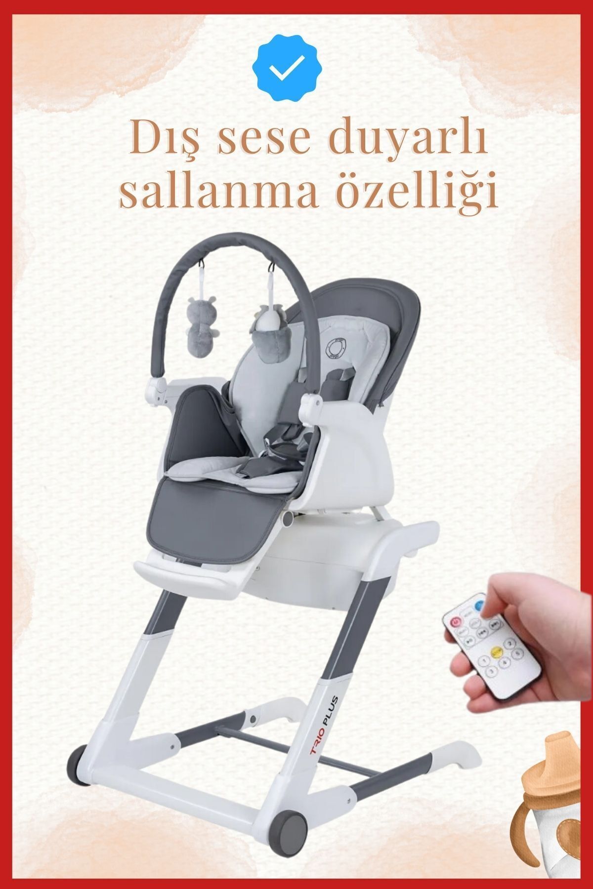 modabebekler Sese Duyarlı Bluetooth Özellikli Otomatik Lucca Model Kumandalı Mama Sandalyesi fotoğrafı 4 (önizleme)