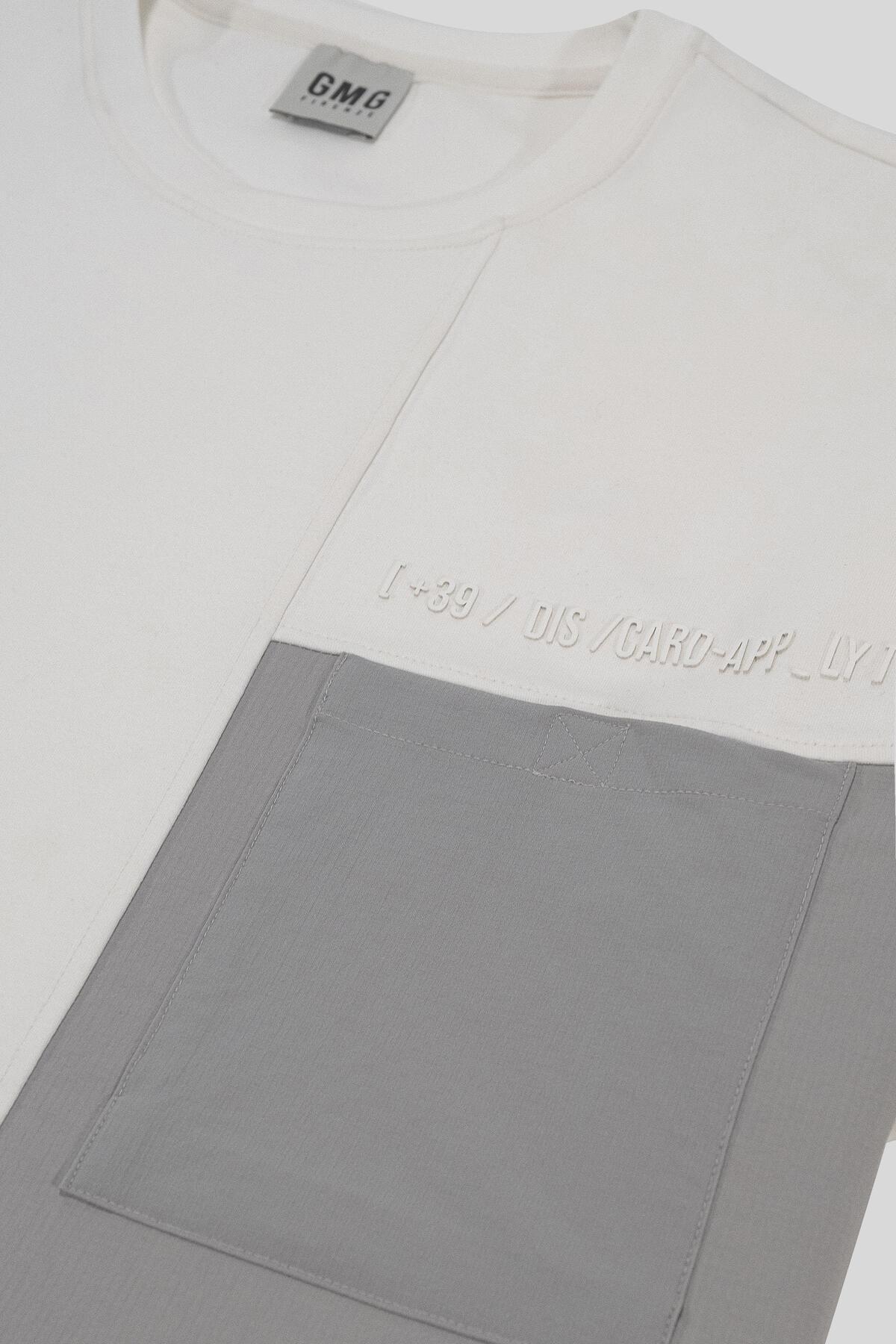 GMG FIRENZE Bisiklet Yaka Cep Detaylı Oversize Erkek T-shirt 5