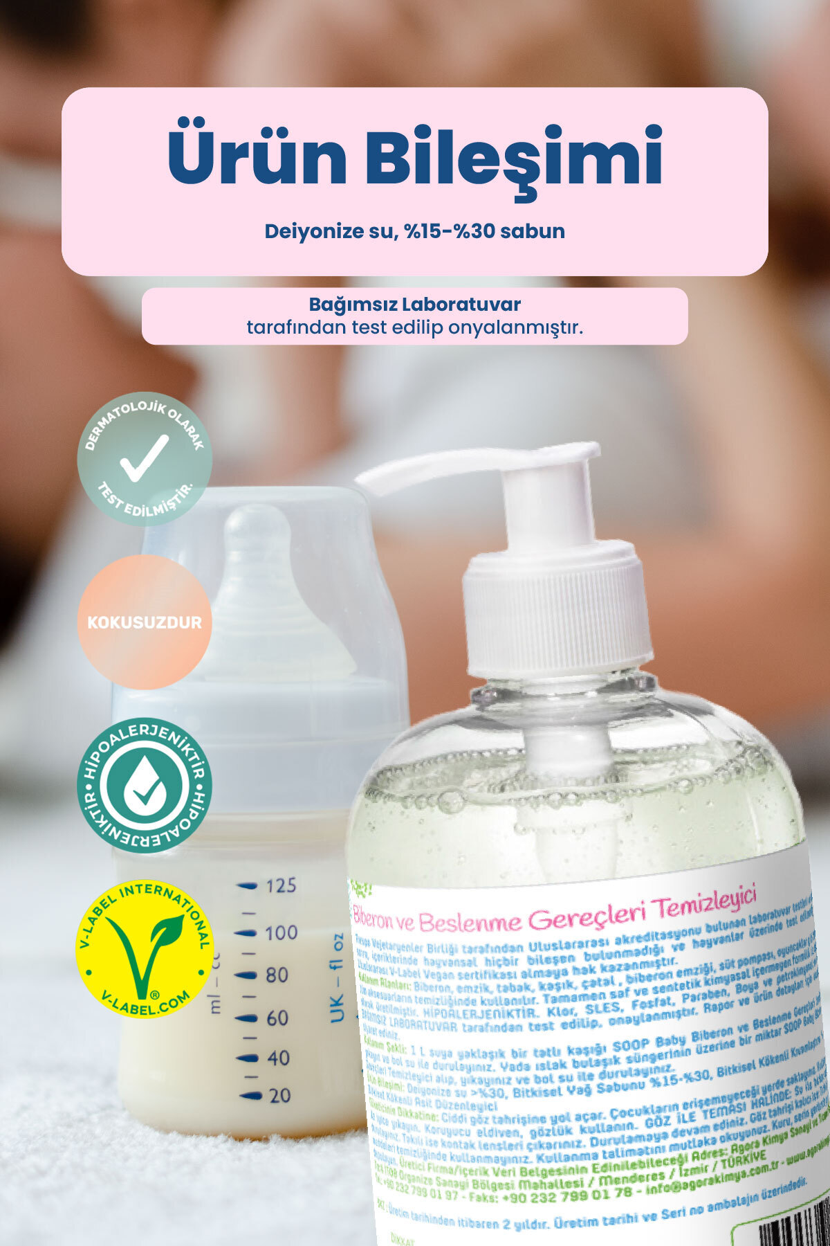 SOOP Bebek Biberon ve Beslenme Gereçleri Temizleyici 2 x 500 ml| Bitkisel Sabun Bazlı | Hipoalerjenik fotoğrafı 6 (önizleme)