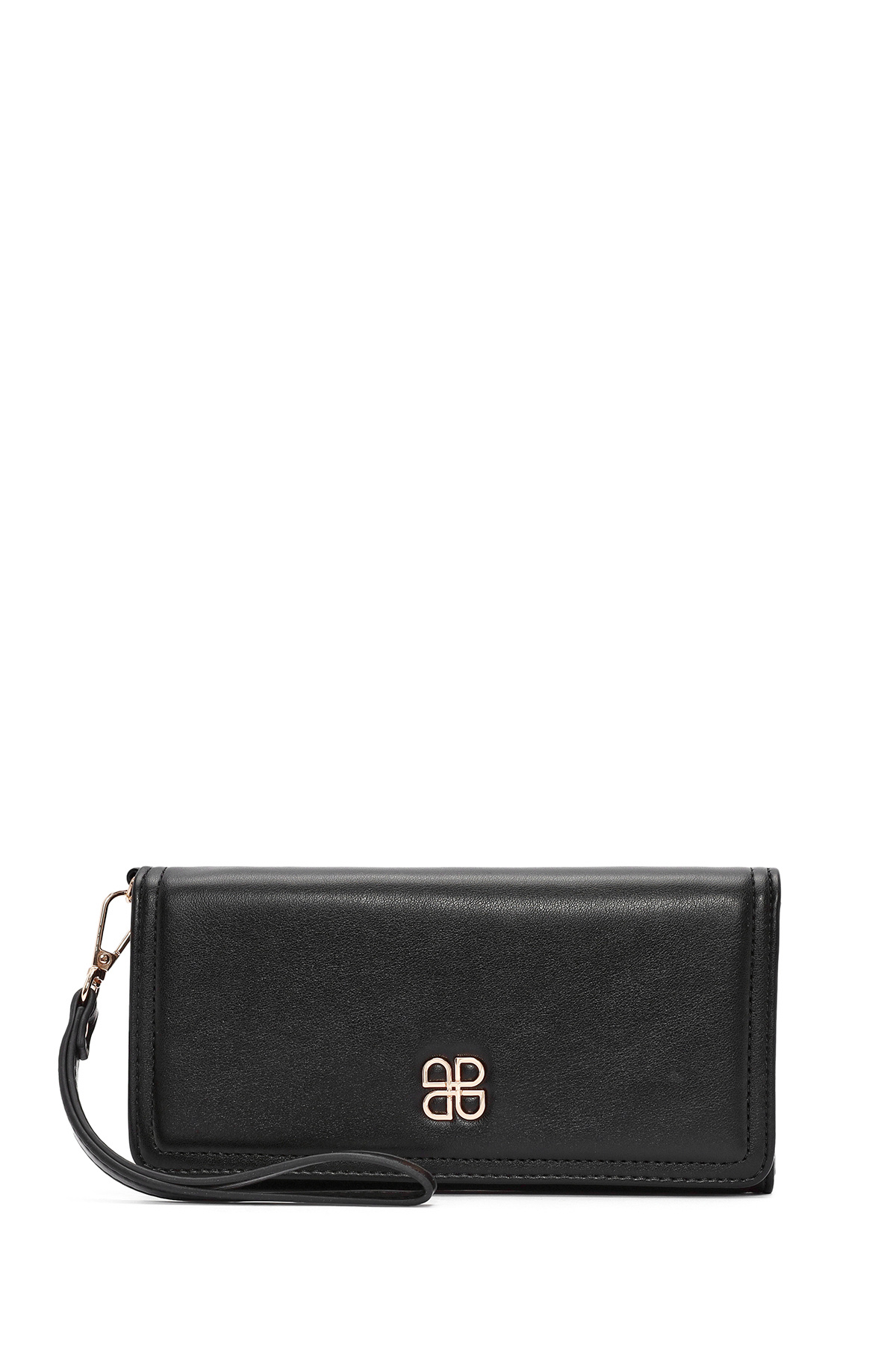 Derimod Kadın Siyah Askı Detaylı Cüzdan 000A2D561318