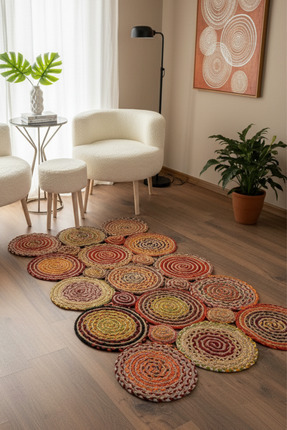 Rose'n Home JÜT KV413 Elde Dokuma Doğal Jüt Hasır Halı