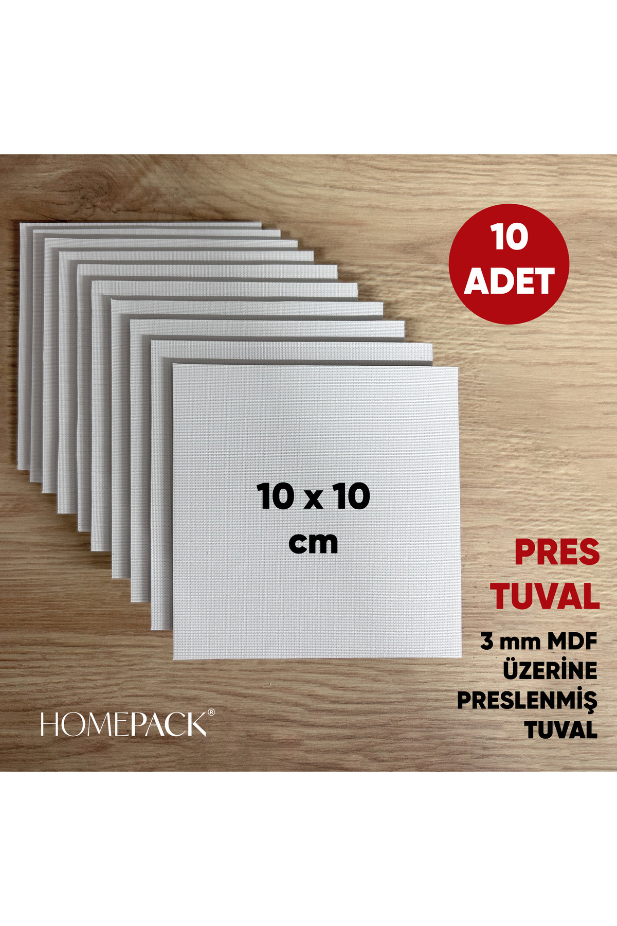 HOMEPACK 10x10 cm Pres Tuval 10’lu Paket