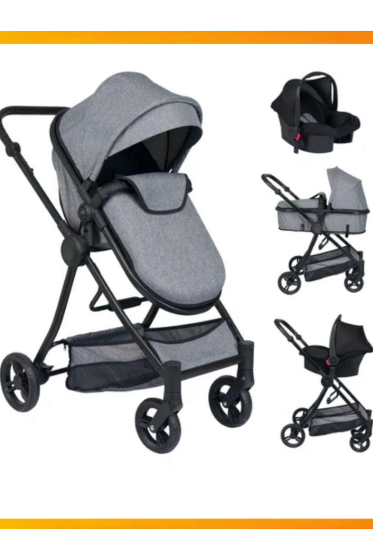 modabebekler Bebek Çeyiz Seti Pratik Kurulumlu Park Beşik Dayanıklı Bebek Arabası Rahat Ana Kucağı fotoğrafı 5 (önizleme)