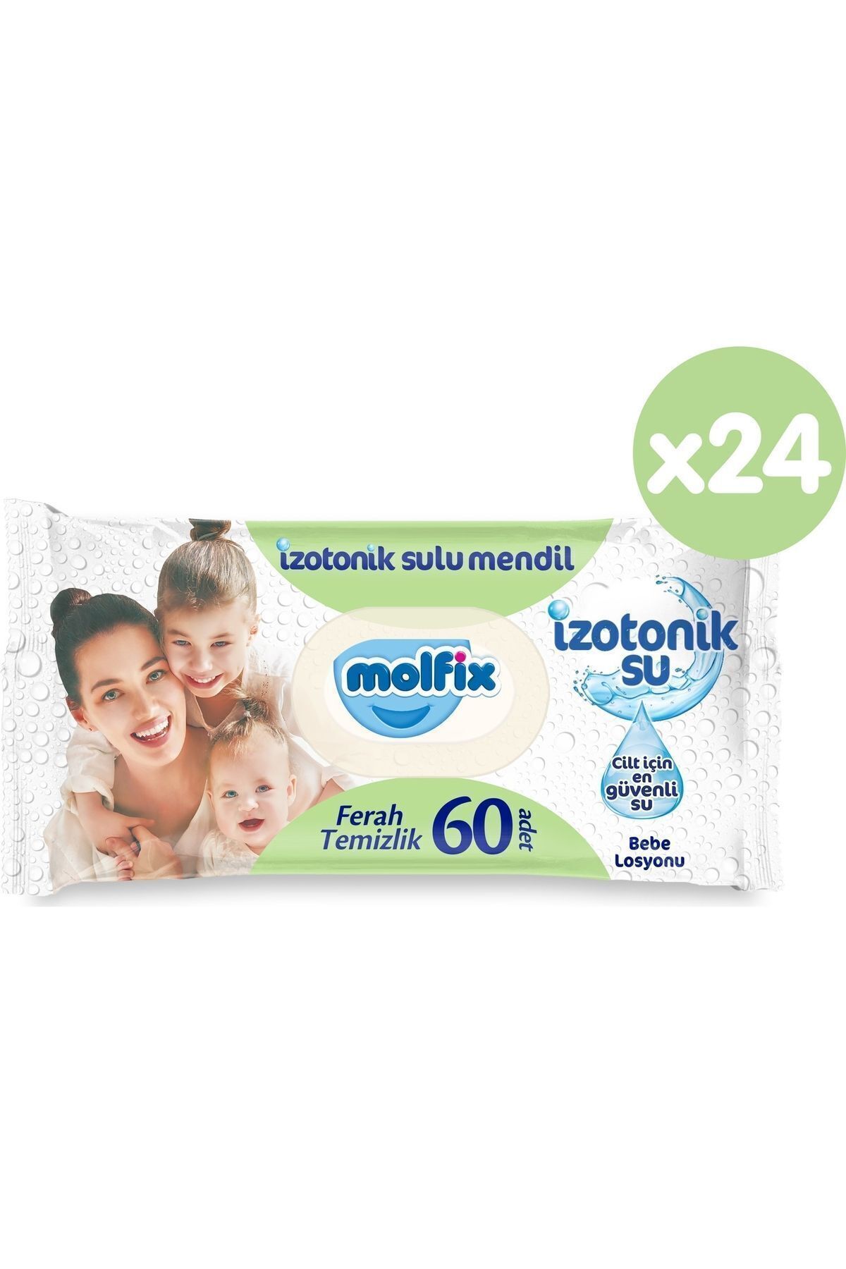 Molfix İzotonik Sulu Islak Mendil Ferah 60lı X 24 Adet (1440 Yap fotoğrafı 2 (önizleme)