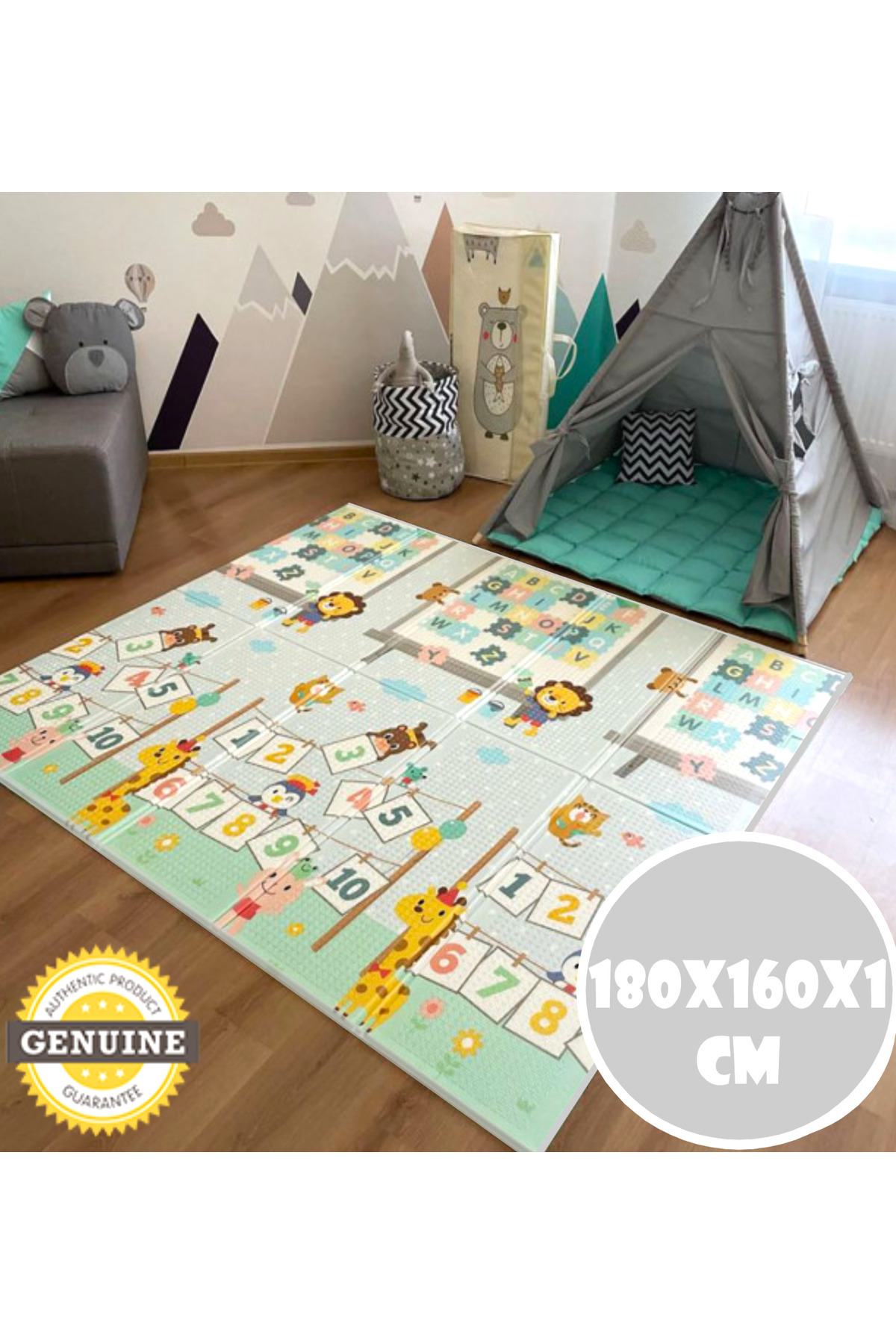 İnfant Hobby My City Traffic Premium Çift Taraflı Katlanabilir Oyun Matı 160x180x1 Cm