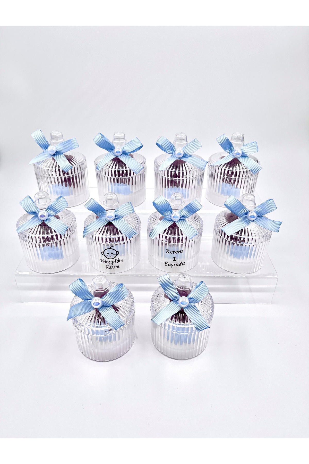 EvremStore Baby Shower, Doğum Günü, Mevlüt Bebek Ayıcıklı Kalpli Hediyelik Mum 10 Adet fotoğrafı 4 (önizleme)