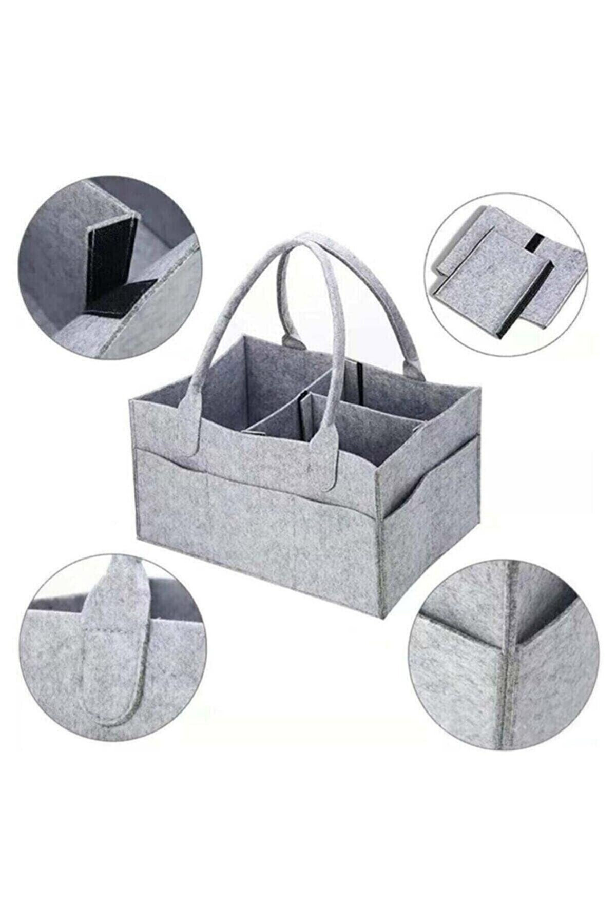 Eynel Keçe Anne Bebek Bakım Çantası, Bebek Bezi, Bebek Ürünleri, Krem, Koyma Taşıma Saklama Organizeri fotoğrafı 5 (önizleme)