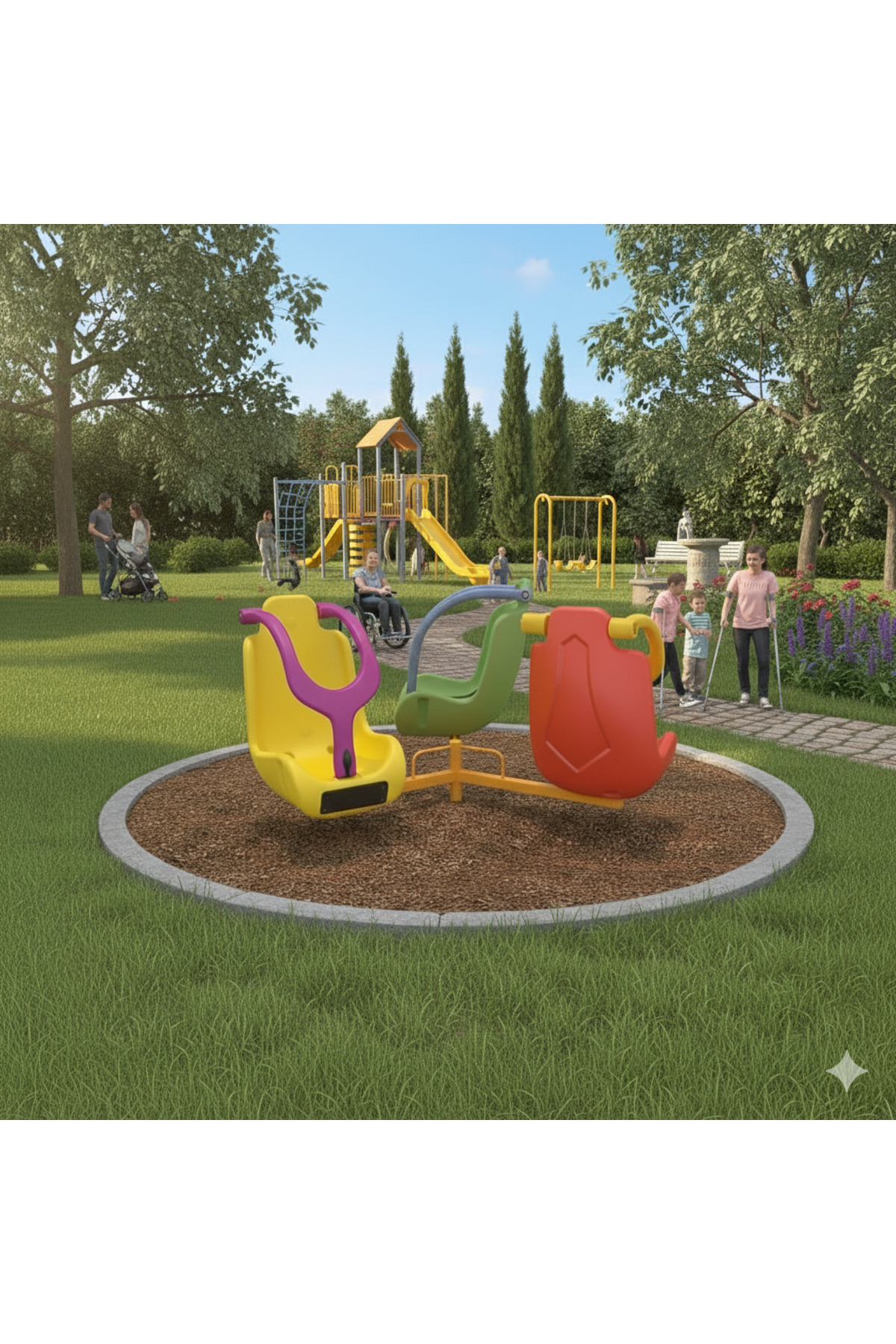 Soylu Grup Kent ve Bahçe Mobilyaları Engelliler İçin Dönence 3 Koltuklu fotoğrafı 3 (önizleme)